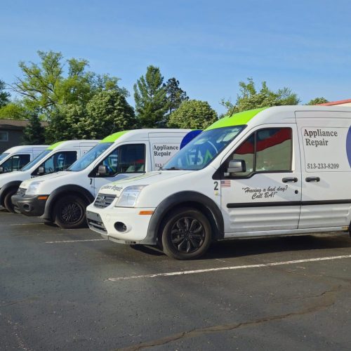 A picture of BA Appliance Repair Fleet cars. Your trusted appliance repair in Cincinnati